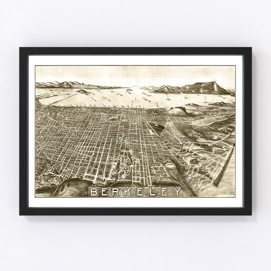 Vintage Map of Berkeley, California 1909