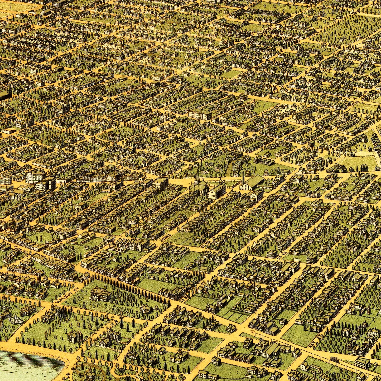 Vintage Map of Oakland, California 1900