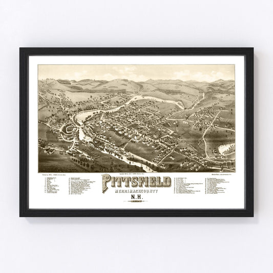 Vintage Map of Pittsfield, New Hampshire 1884