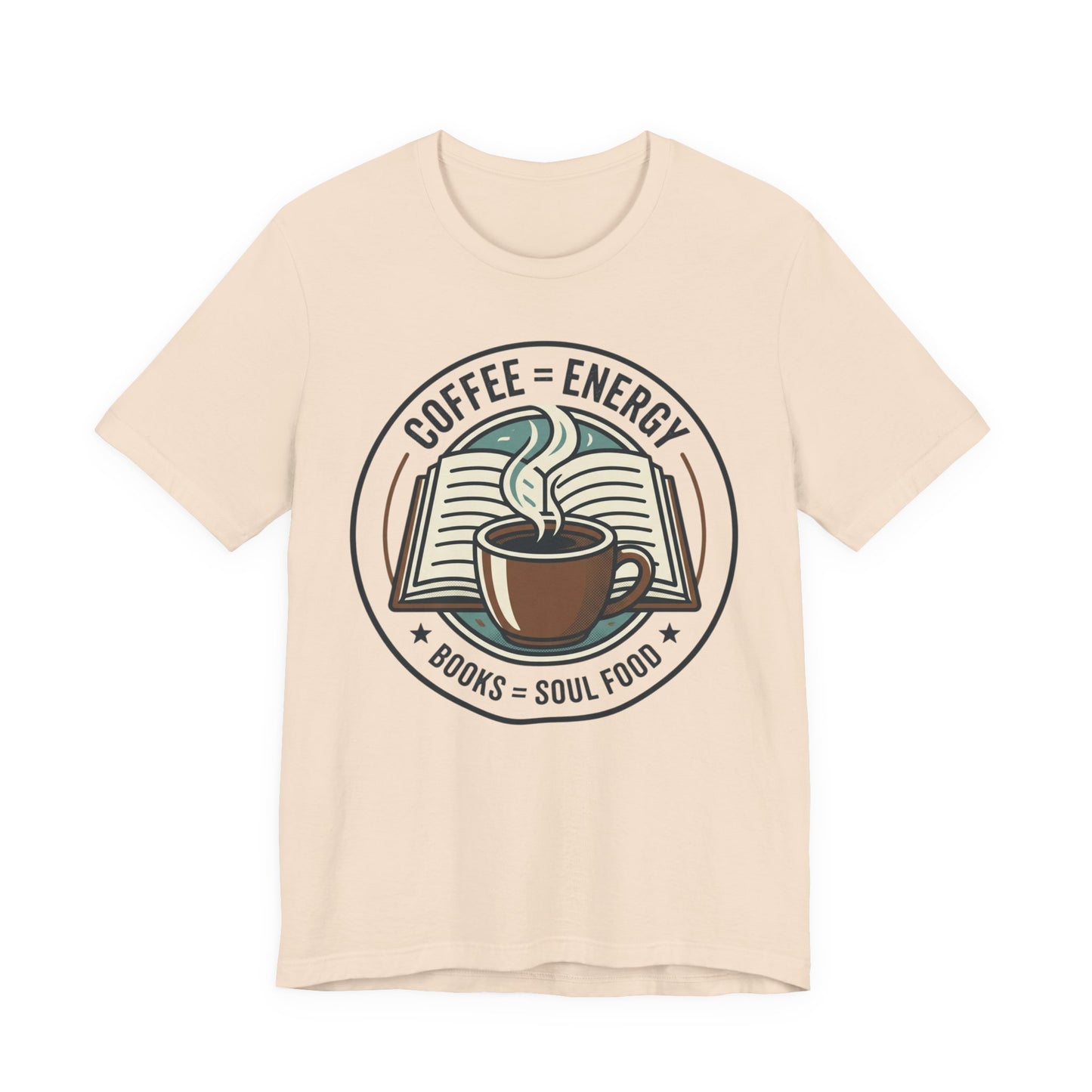 Coffee & Books T‑Shirt — “Coffee = Energy • Books = Soul Food” Literary Café Tee