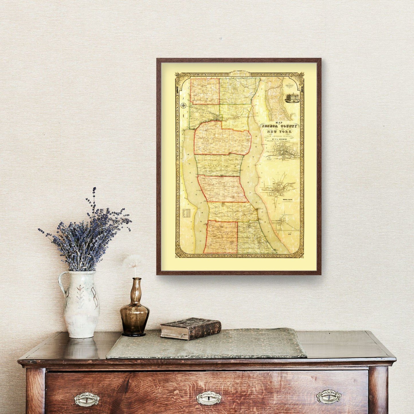 Vintage Map of Seneca County, New York 1858
