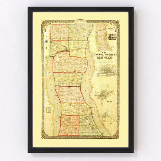 Vintage Map of Seneca County, New York 1858