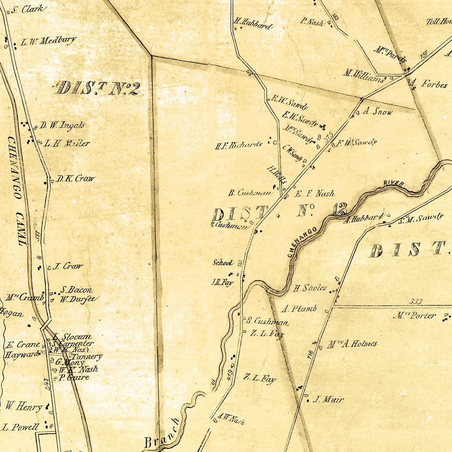 Vintage Map of Madison County, New York 1858