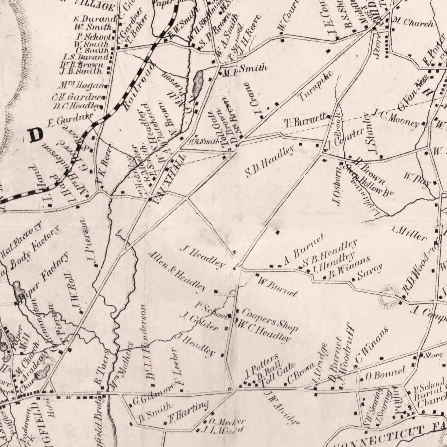 Vintage Map of Essex County, New Jersey 1850
