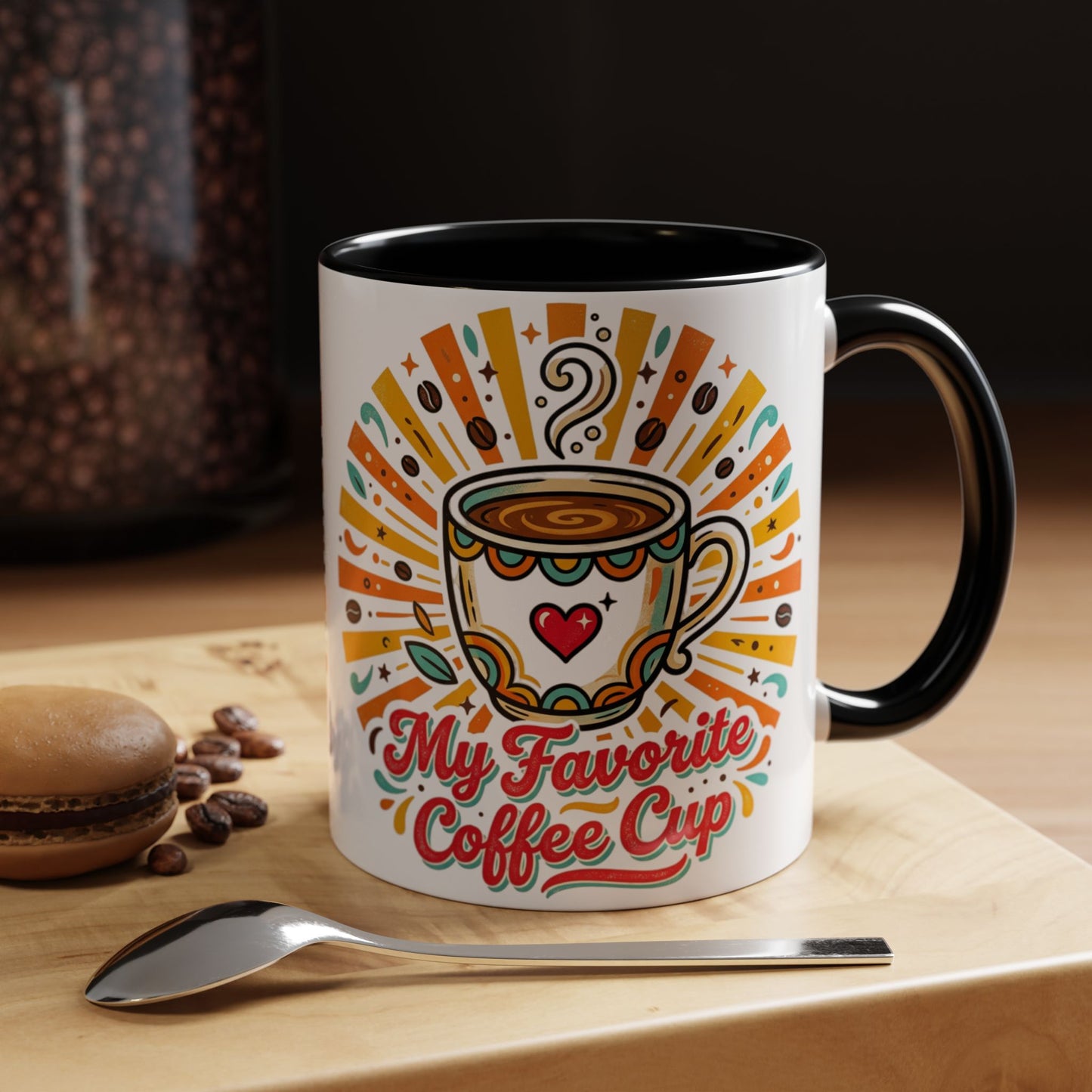 My Favorite Coffee Cup Accent Mug — Colorful Ceramic Coffee Mug (11/15oz)