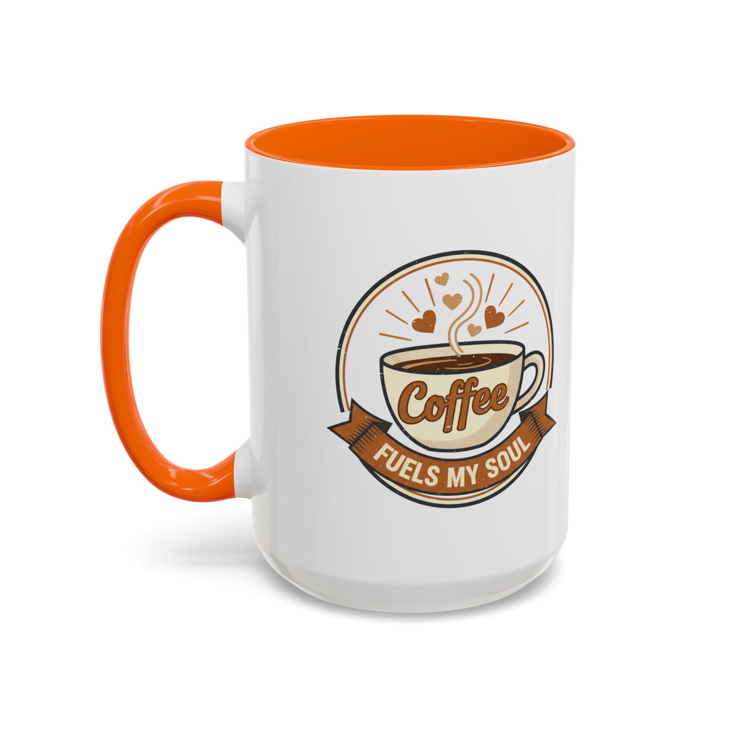 Coffee Mug - "Coffee Fuels My Soul" Accent Ceramic Mug (11/15oz)