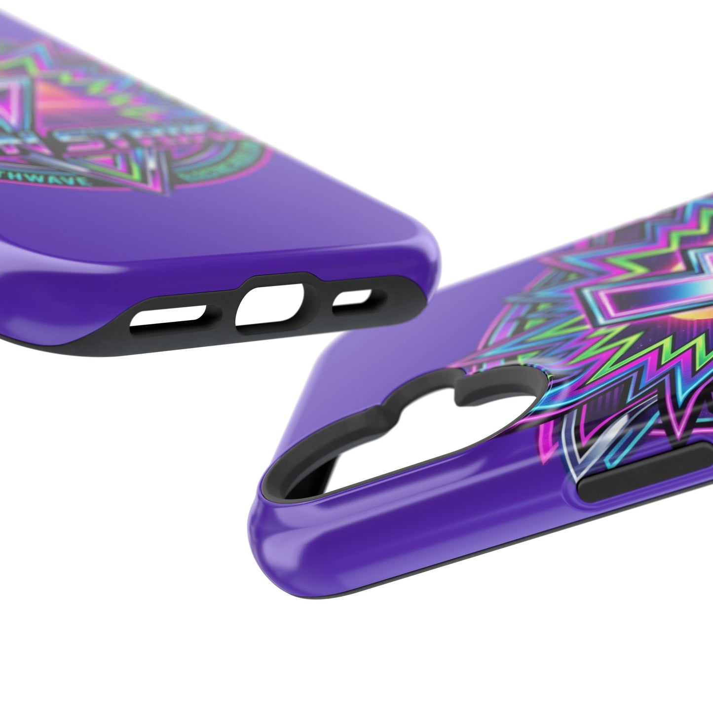 Neon Strike Phone Case — Retro 80s Lightning Magnetic Impact-Resistant Cover