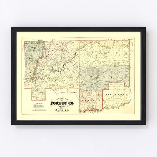 Vintage Map of Forest County, Pennsylvania 1876