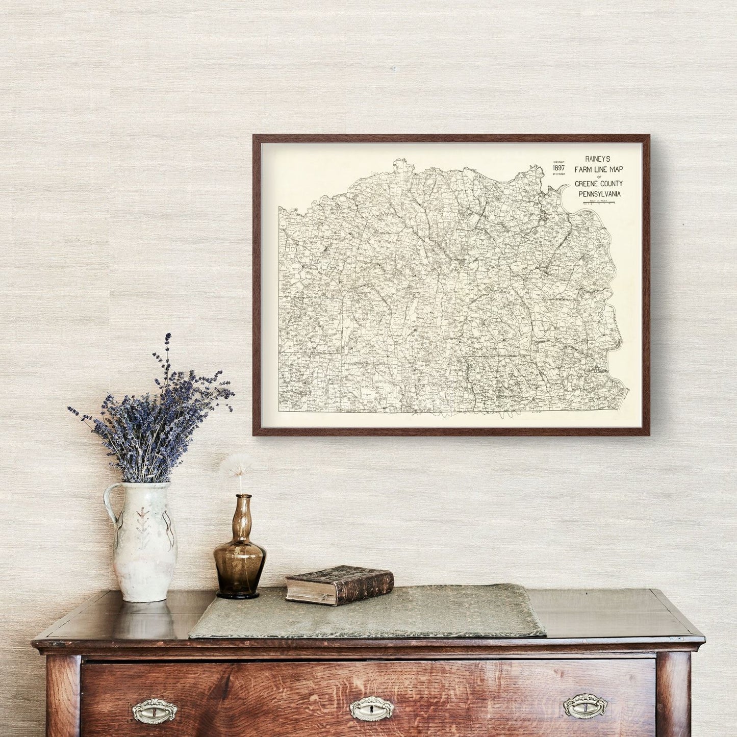 Vintage Map of Greene County, Pennsylvania 1897