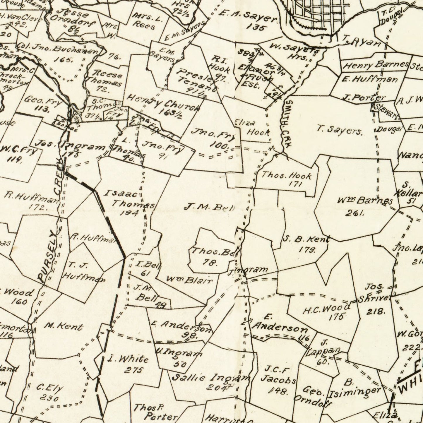 Vintage Map of Greene County, Pennsylvania 1897