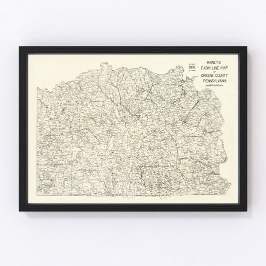 Vintage Map of Greene County, Pennsylvania 1897