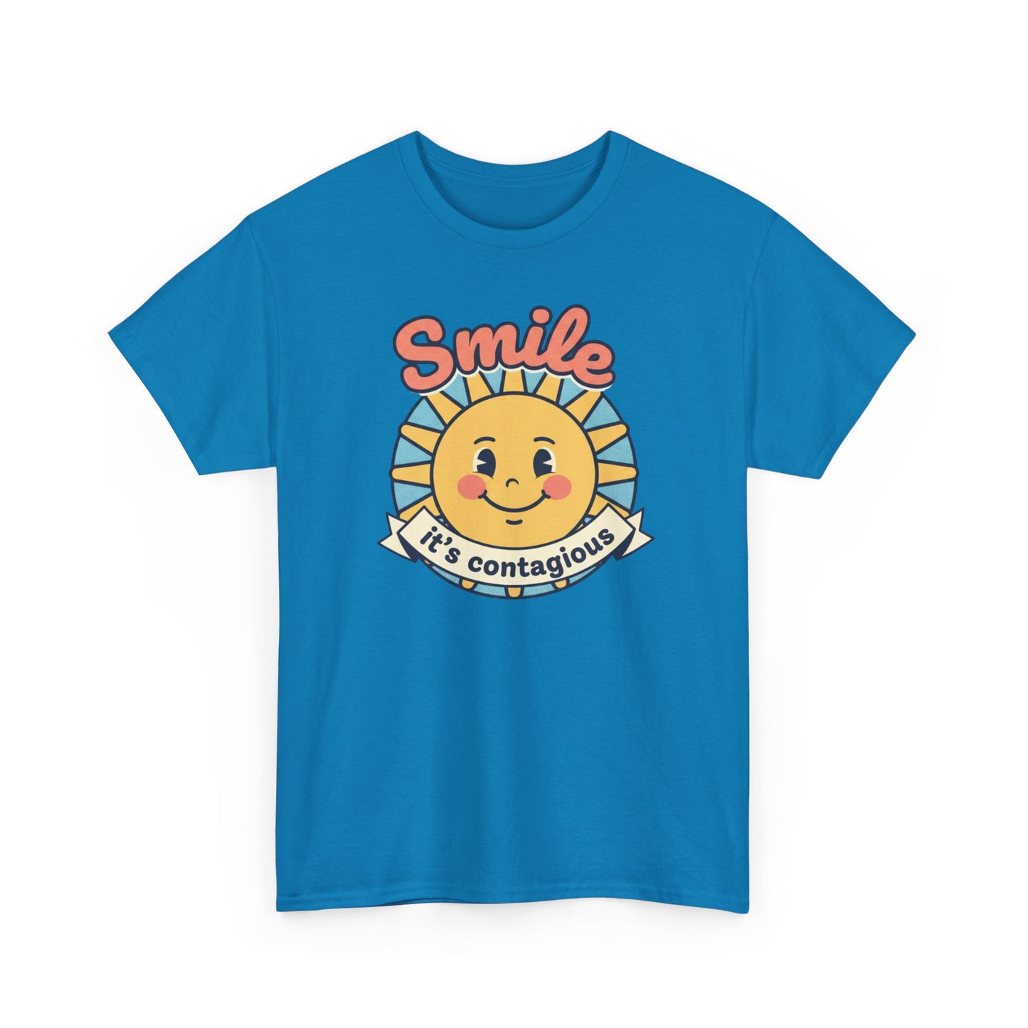 Smiling Sun "Smile It's Contagious" Tee | Cute Retro Sunshine Tee