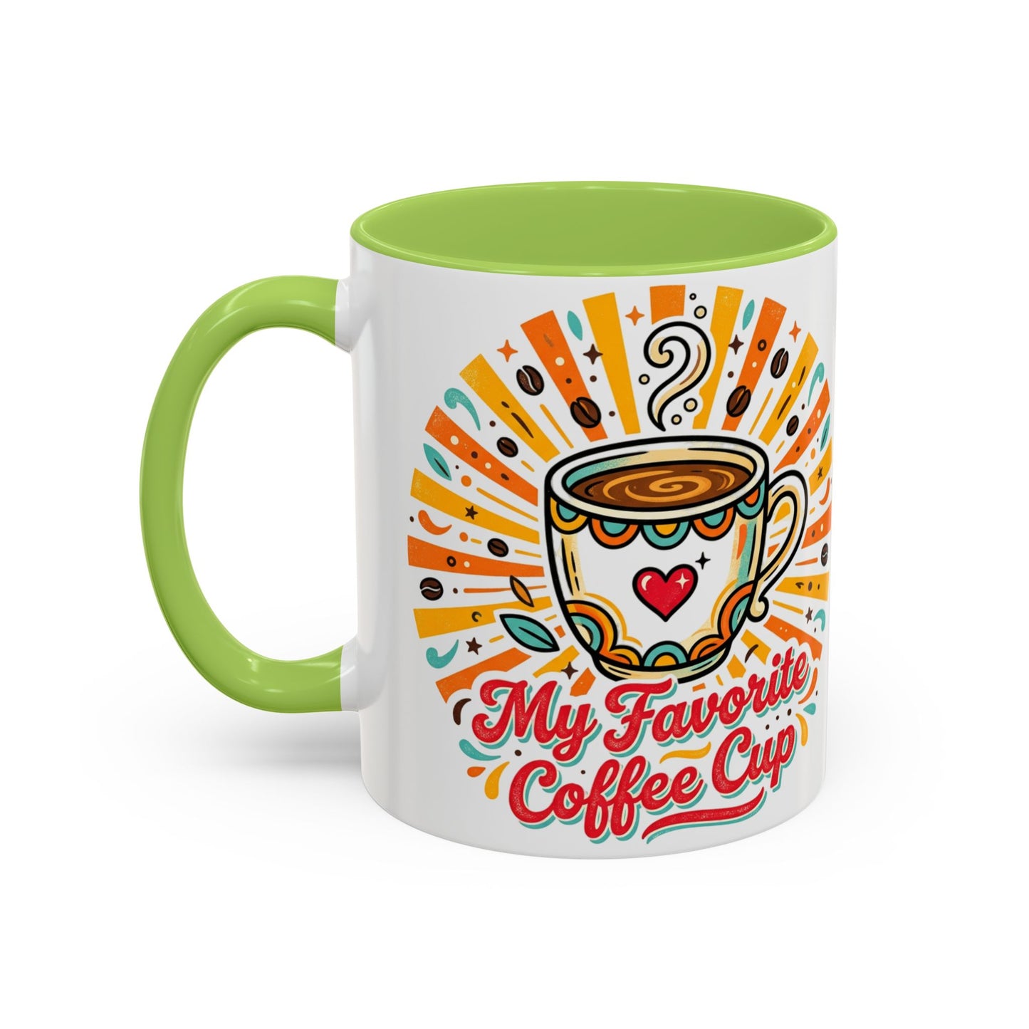 My Favorite Coffee Cup Accent Mug — Colorful Ceramic Coffee Mug (11/15oz)