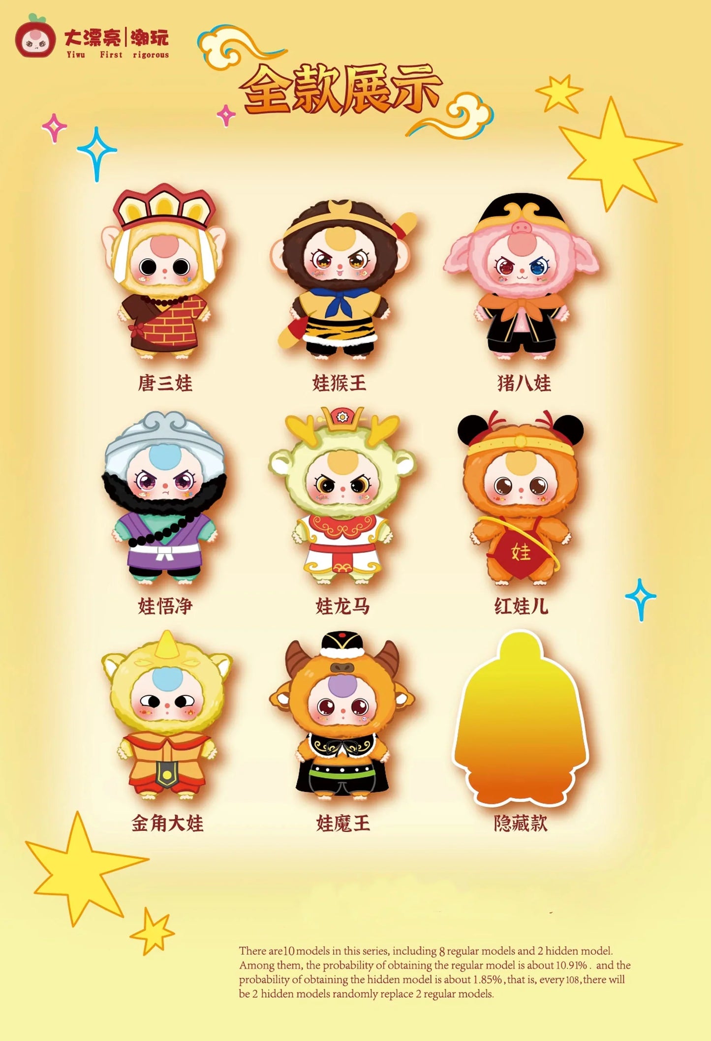 Baby Three Havoc In Heaven Plush Series Blind Box (1 Blind Box)