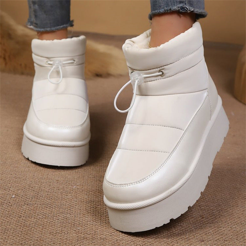 Women’s Fleece-Lined Short Boots – Warm Cotton Lined Winter Ankle Boots