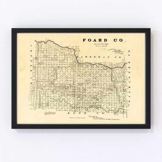 Vintage Map of Foard County, Texas 1891