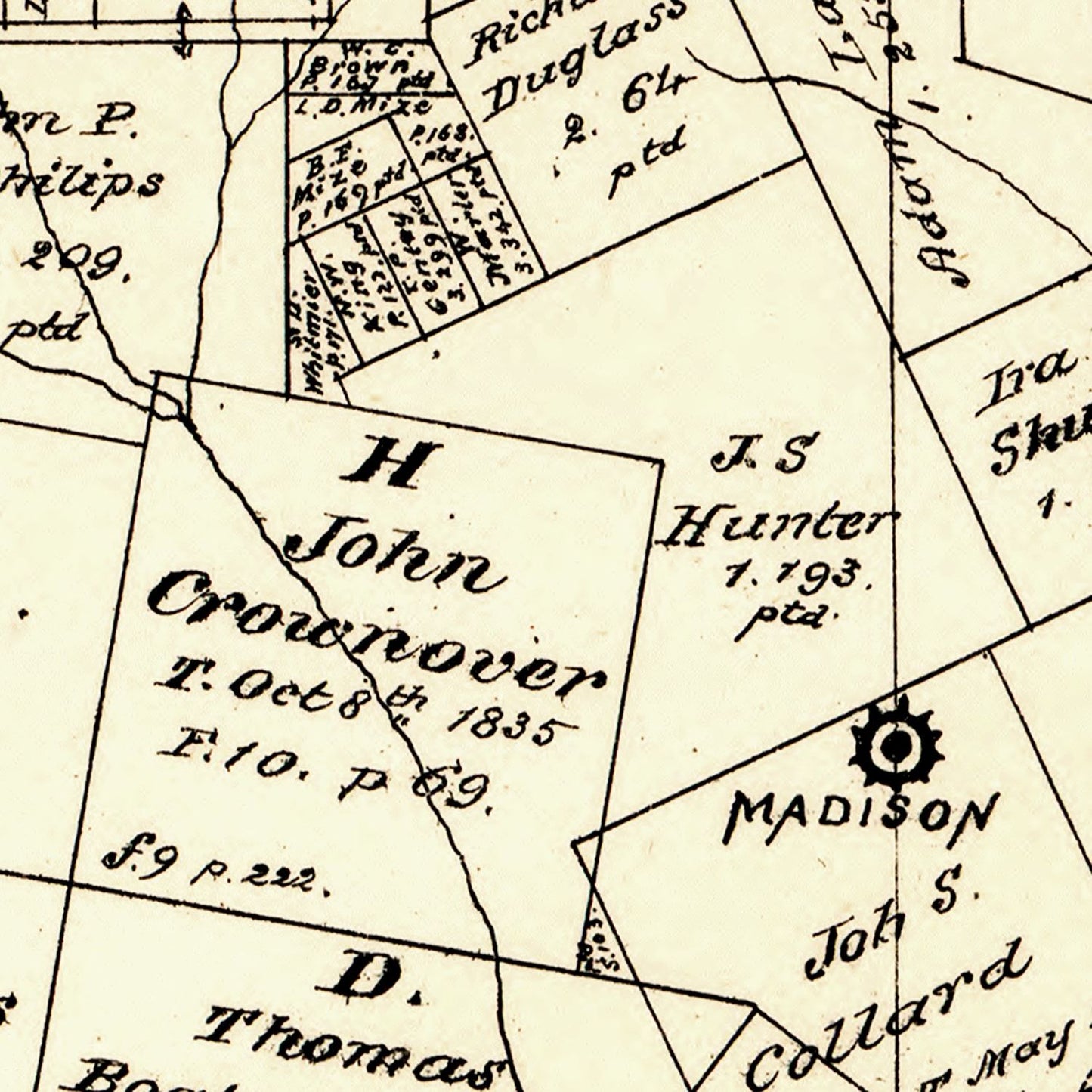 Vintage Map of Madison County, Texas 1879