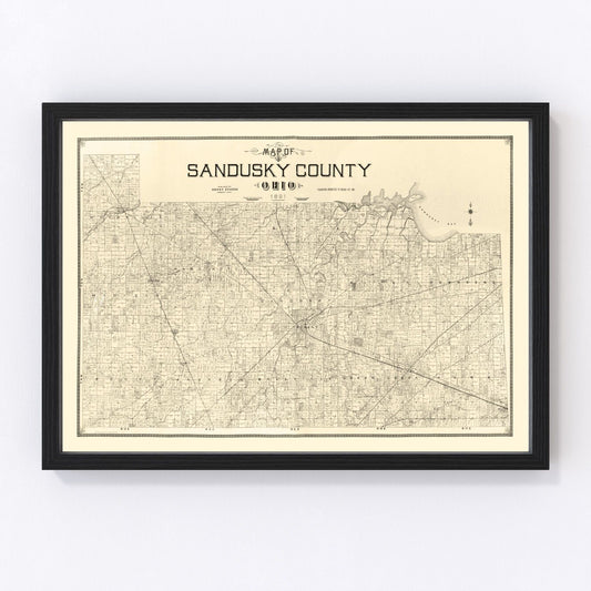 Vintage Map of Sandusky County, Ohio 1891