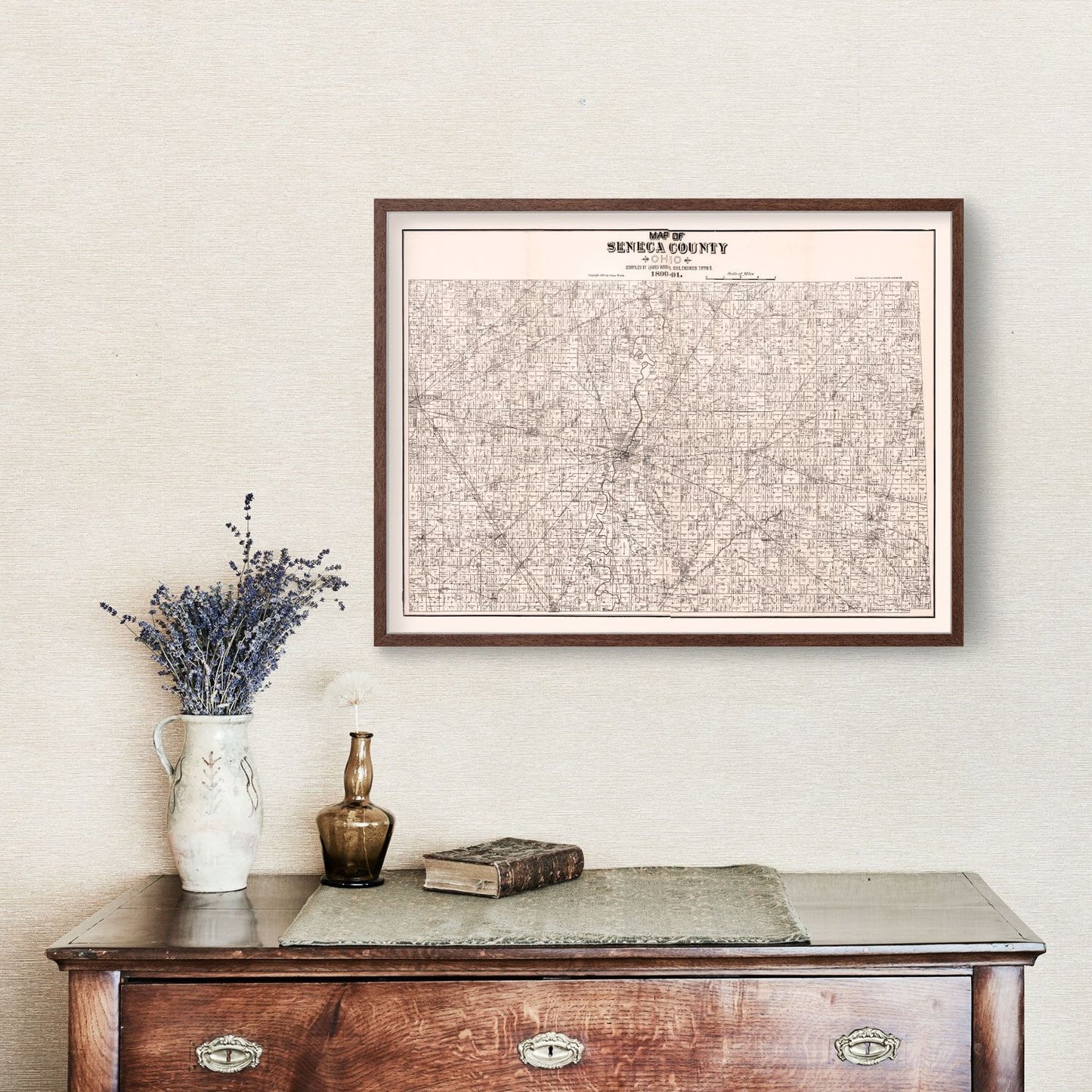 Vintage Map of Seneca County, Ohio 1891