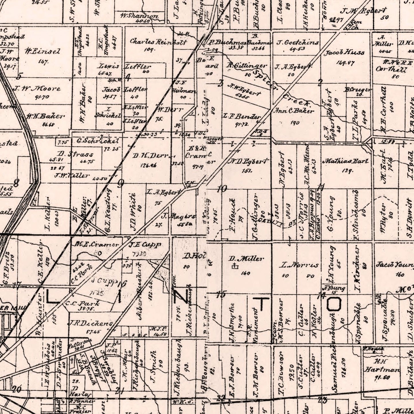Vintage Map of Seneca County, Ohio 1891