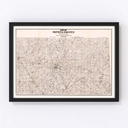 Vintage Map of Seneca County, Ohio 1891