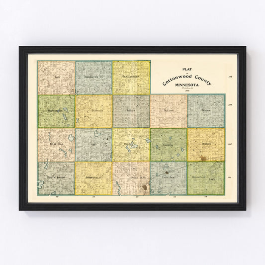 Vintage Map of Cottonwood County, Minnesota 1898