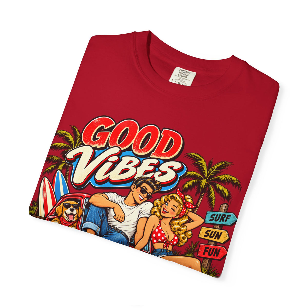 Good Vibes Retro Beach T-Shirt