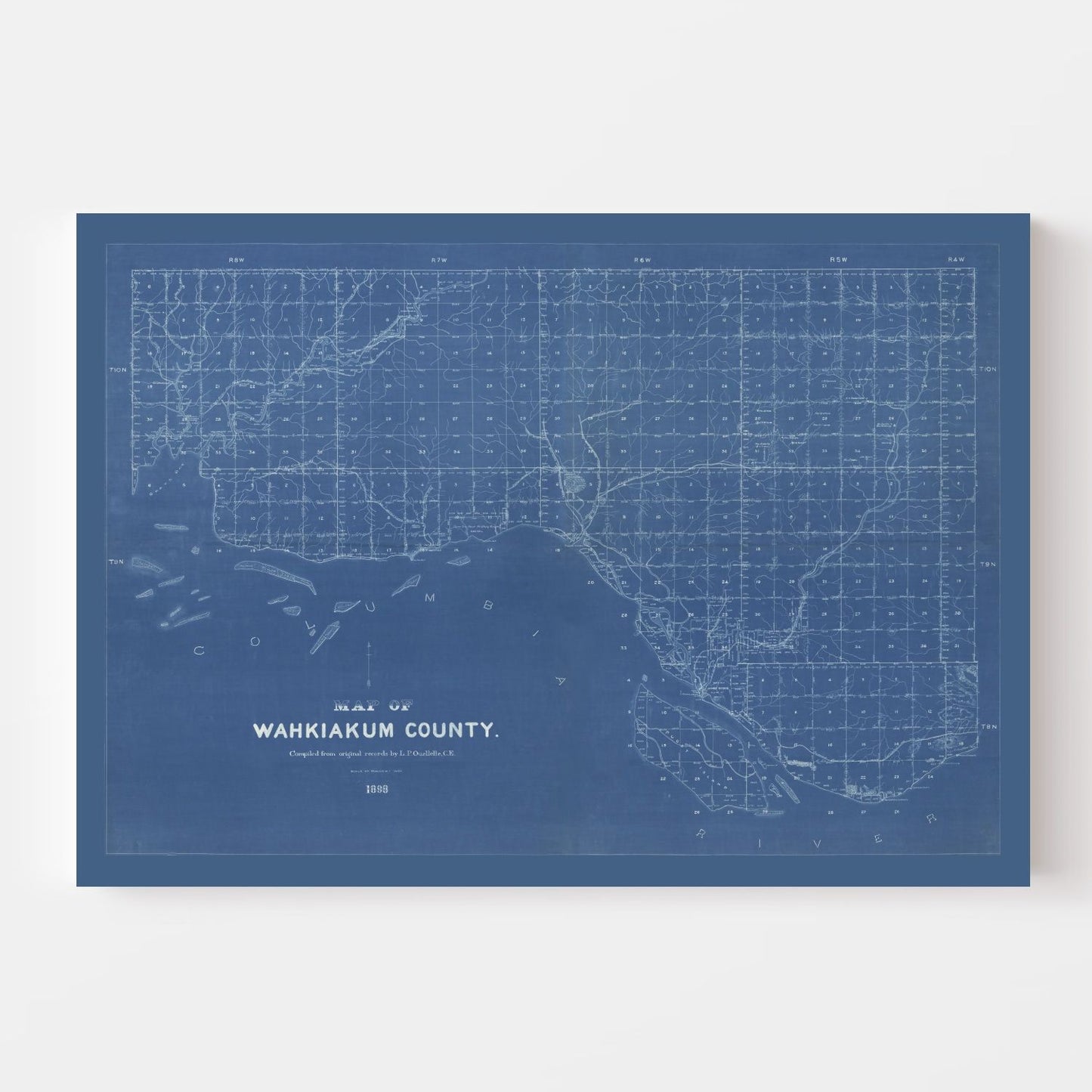Vintage Map of Wahkiakum County, Washington 1898