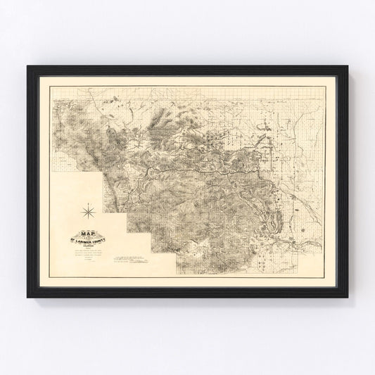 Vintage Map of Larimer County, Colorado 1884