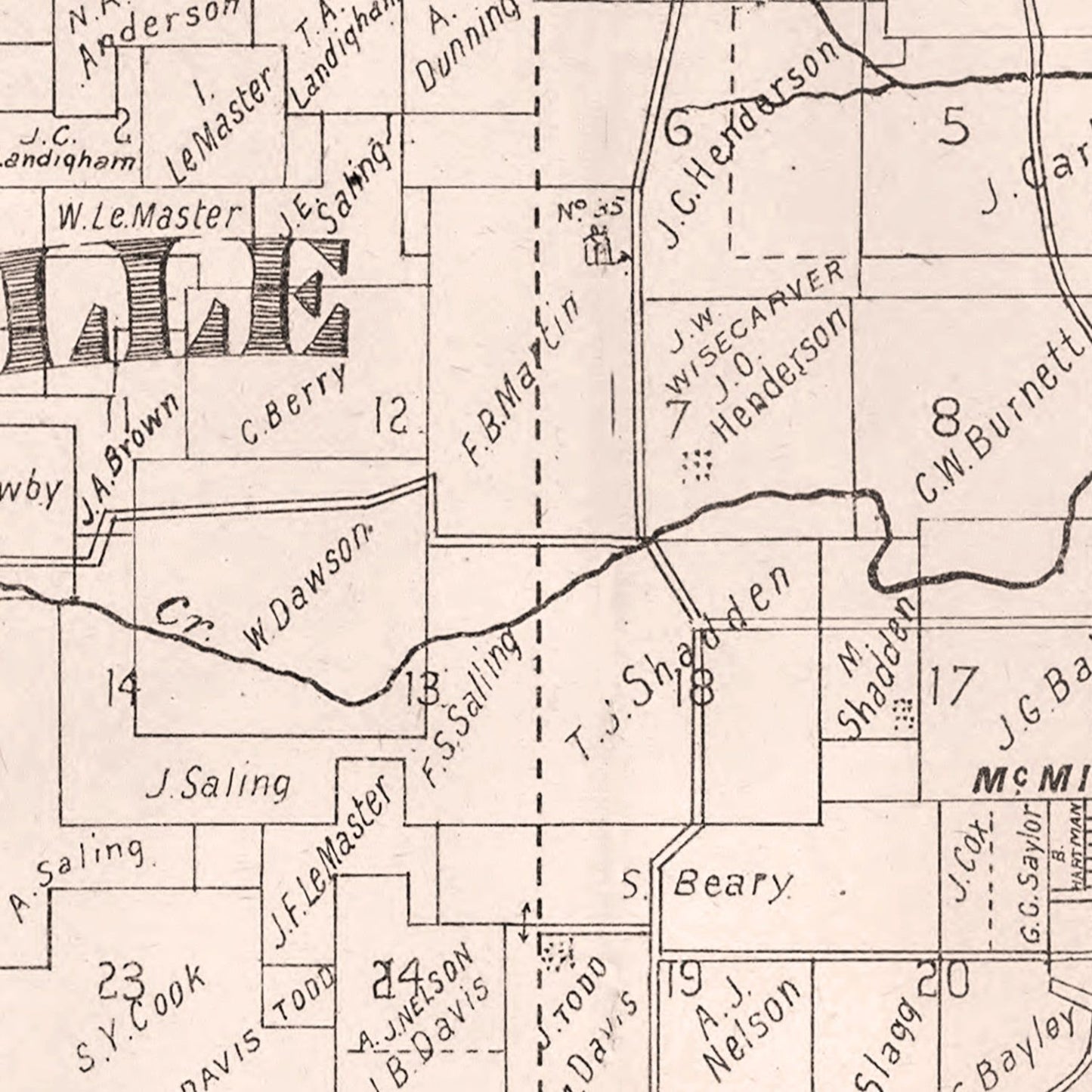 Vintage Map of Yamhill County, Oregon 1879