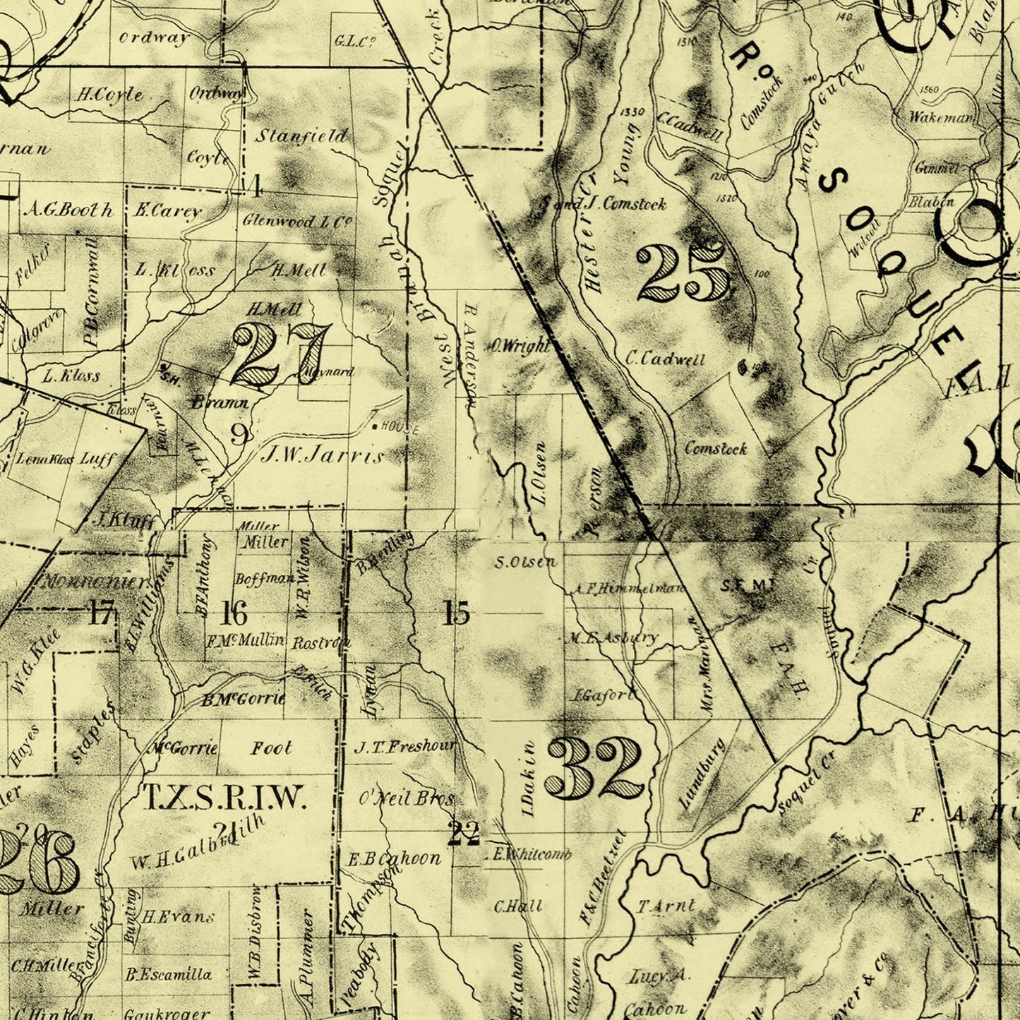 Vintage Map of Santa Cruz County, California 1889