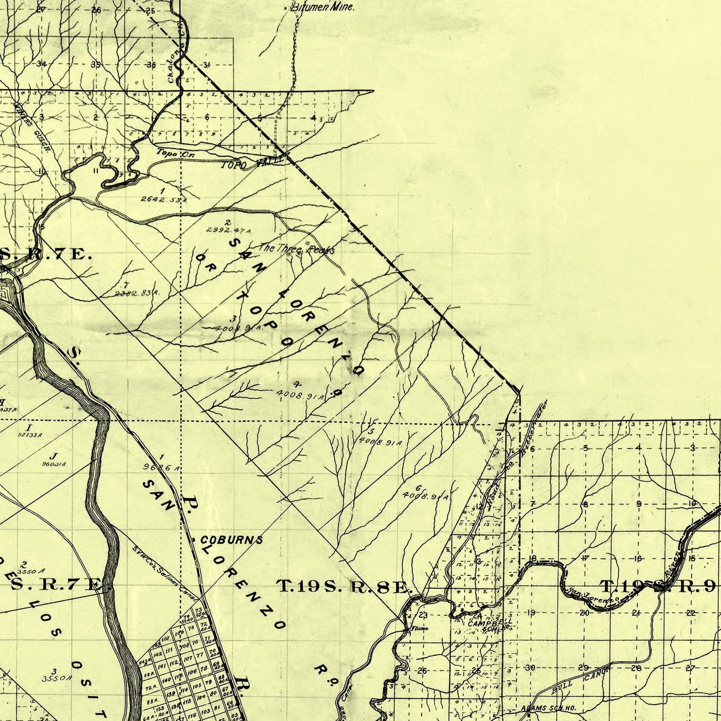 Vintage Map of Monterey County, California 1898