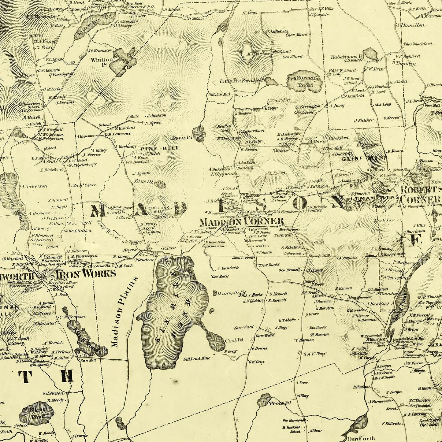Vintage Map of Carroll County, New Hampshire 1861