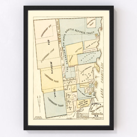 Vintage Map of Clinton County, New York 1885