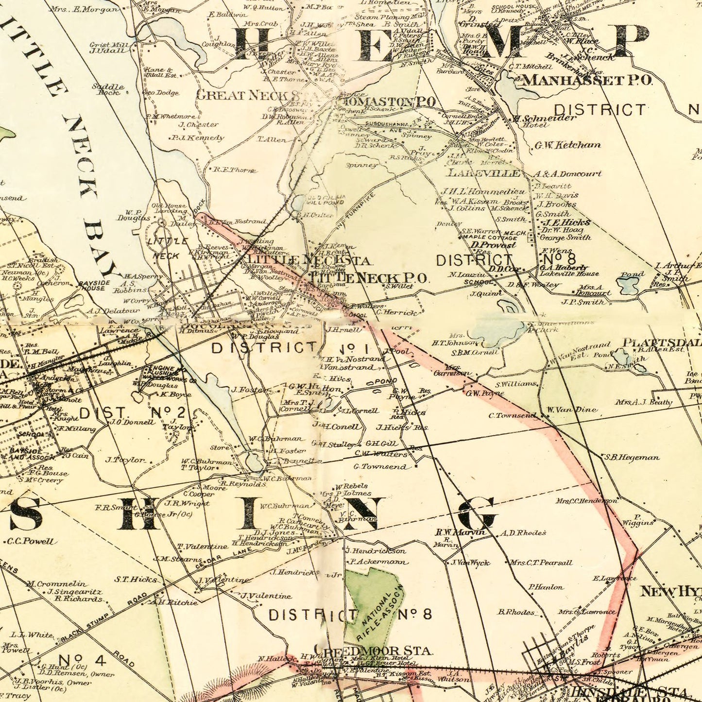 Vintage Map of Kings County, New York 1886