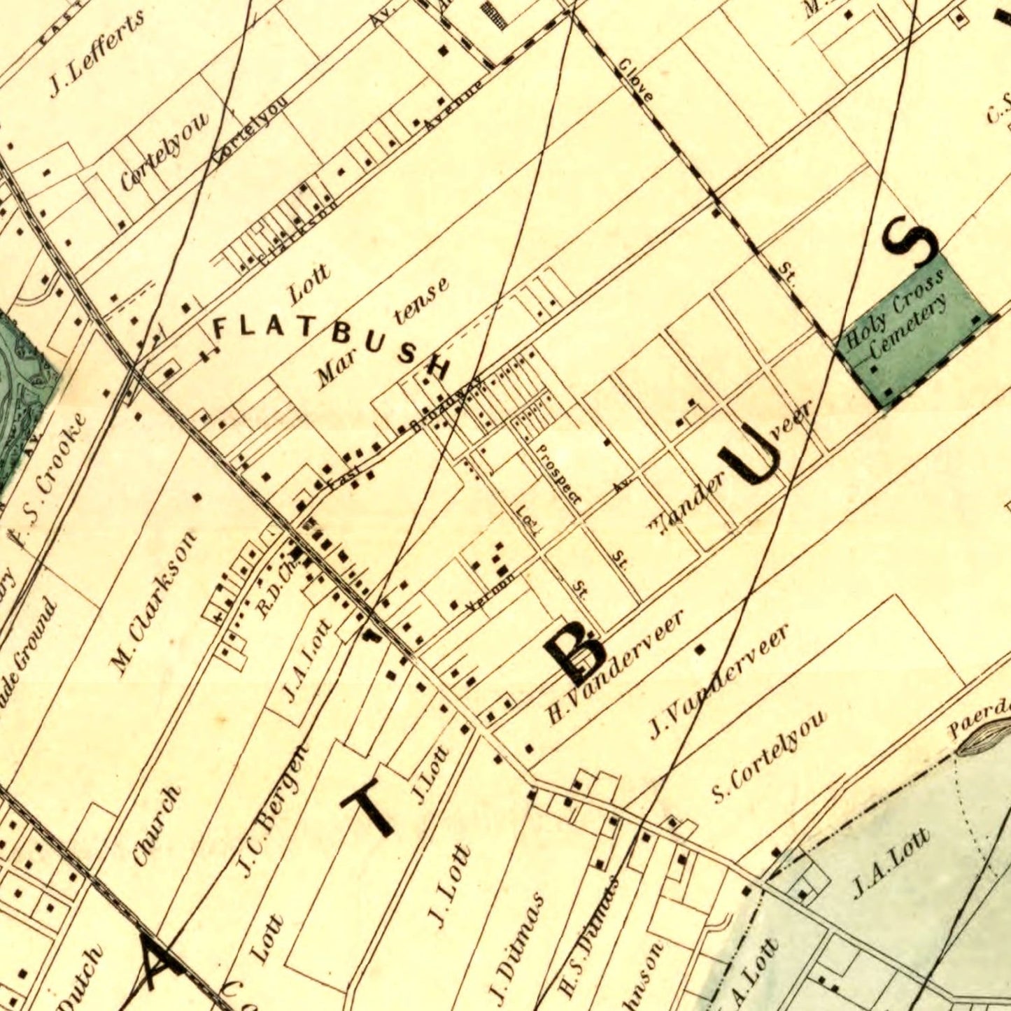 Vintage Map of Kings County, New York 1868