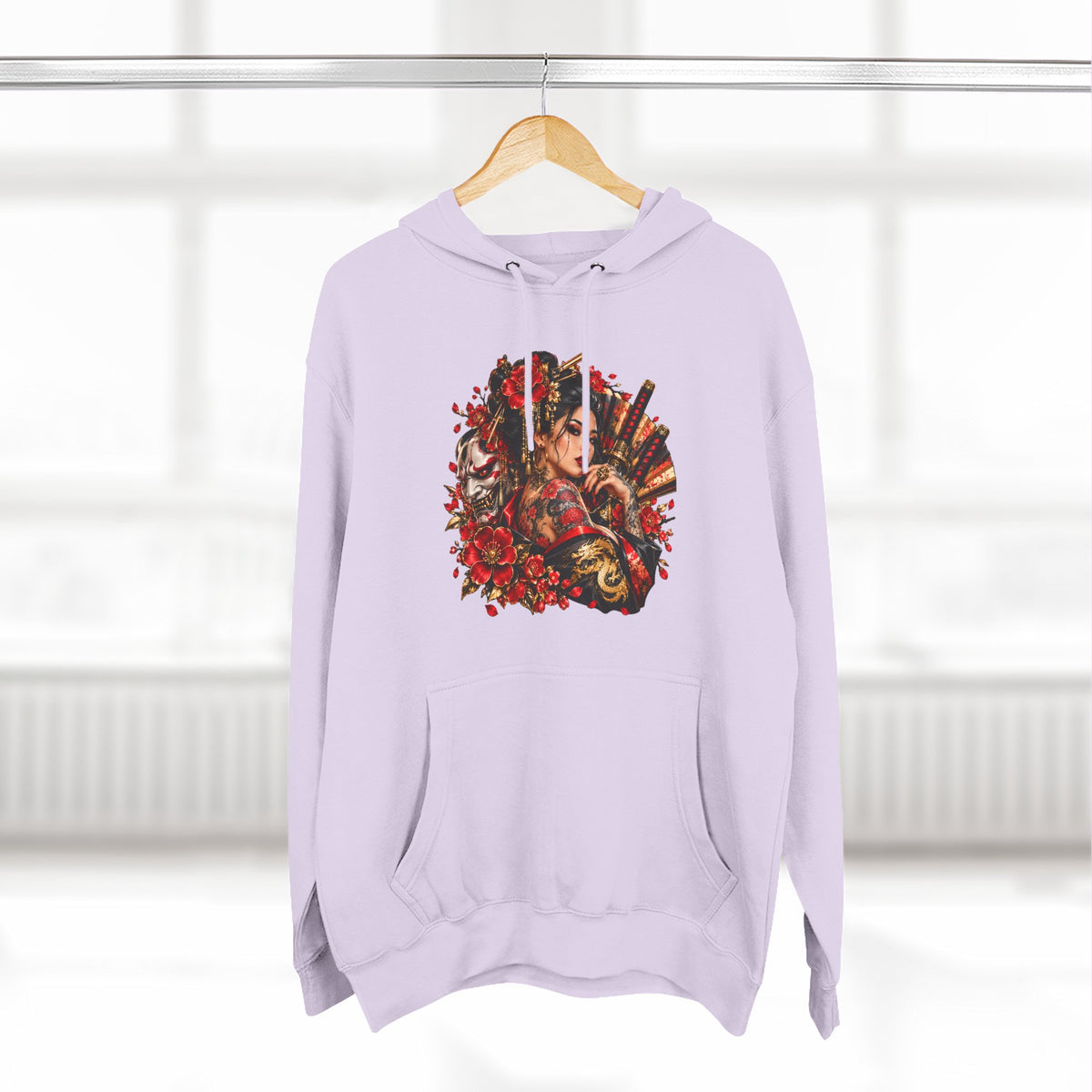 Floral Skull Hoodie — Gothic Rose Graphic Fleece Hoodie
