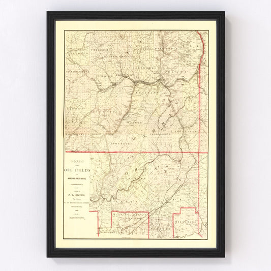 Vintage Map of Warren County, Pennsylvania 1882