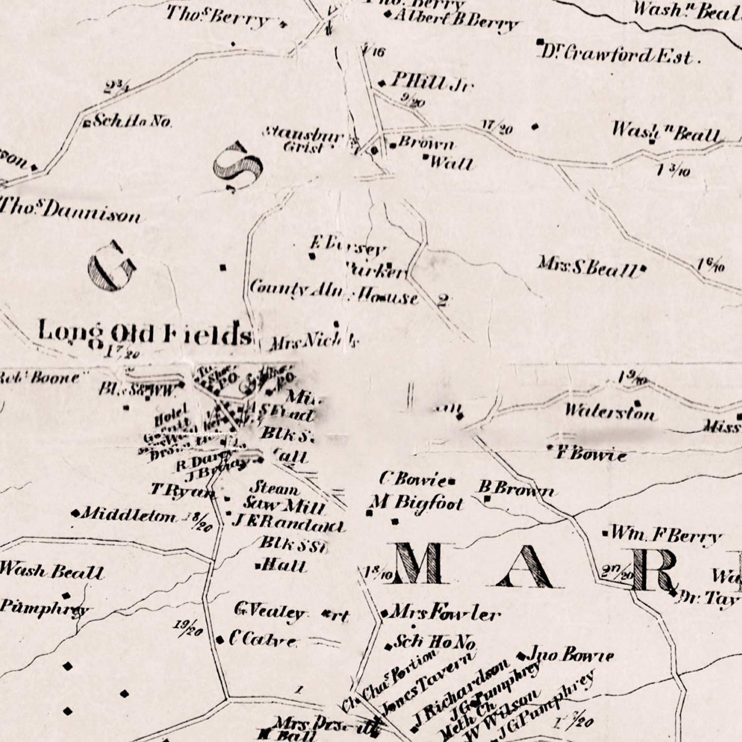 Vintage Map of Prince George County, Maryland 1861