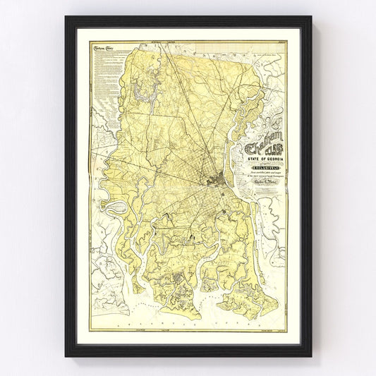 Vintage Map of Chatham County, Georgia 1875