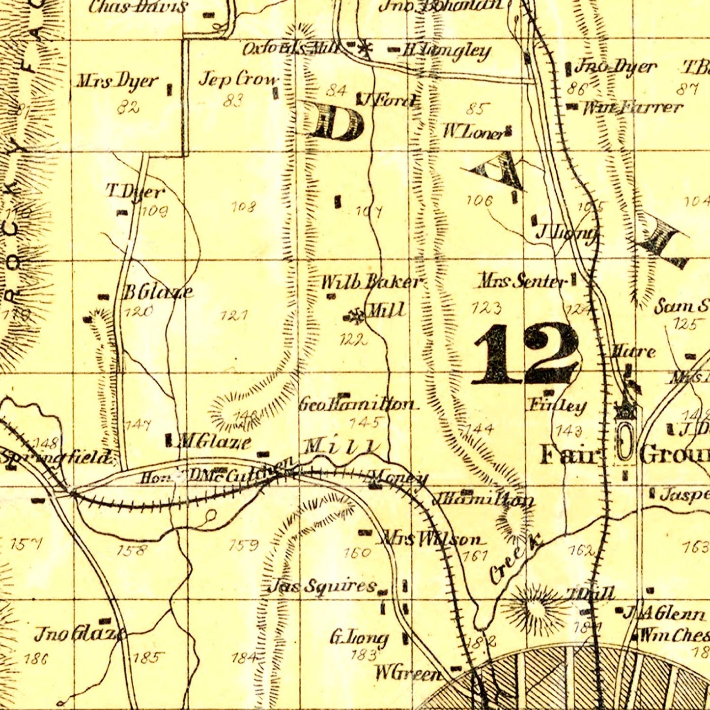 Vintage Map of Whitfield County, Georgia 1879