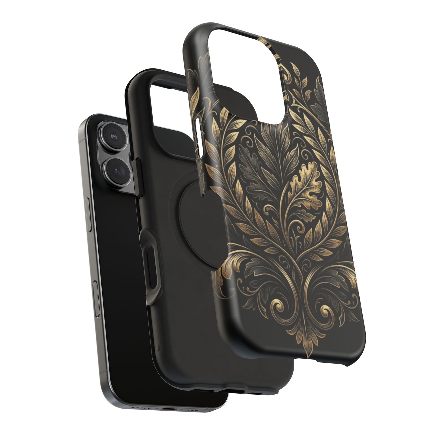 Baroque Gold Leaf Phone Case — Impact-Resistant Protective Cover