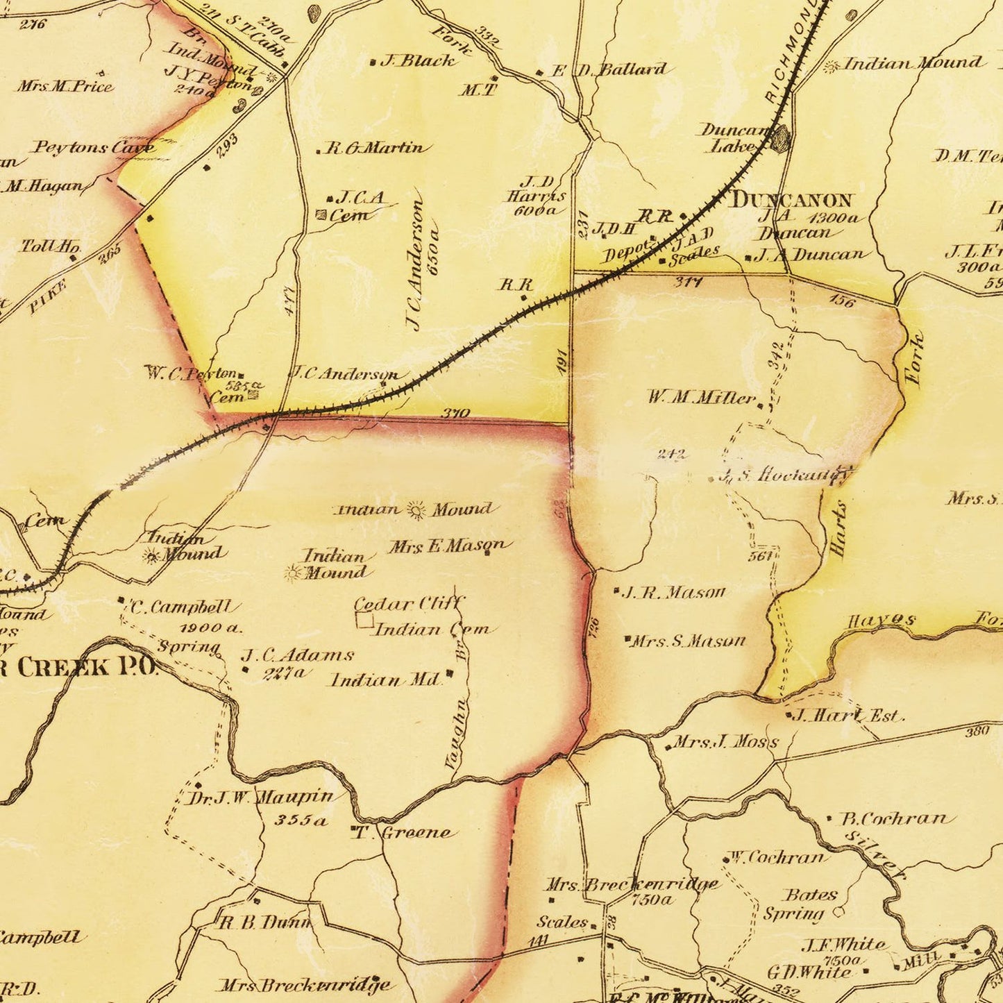 Vintage Map of Madison County, Kentucky 1876