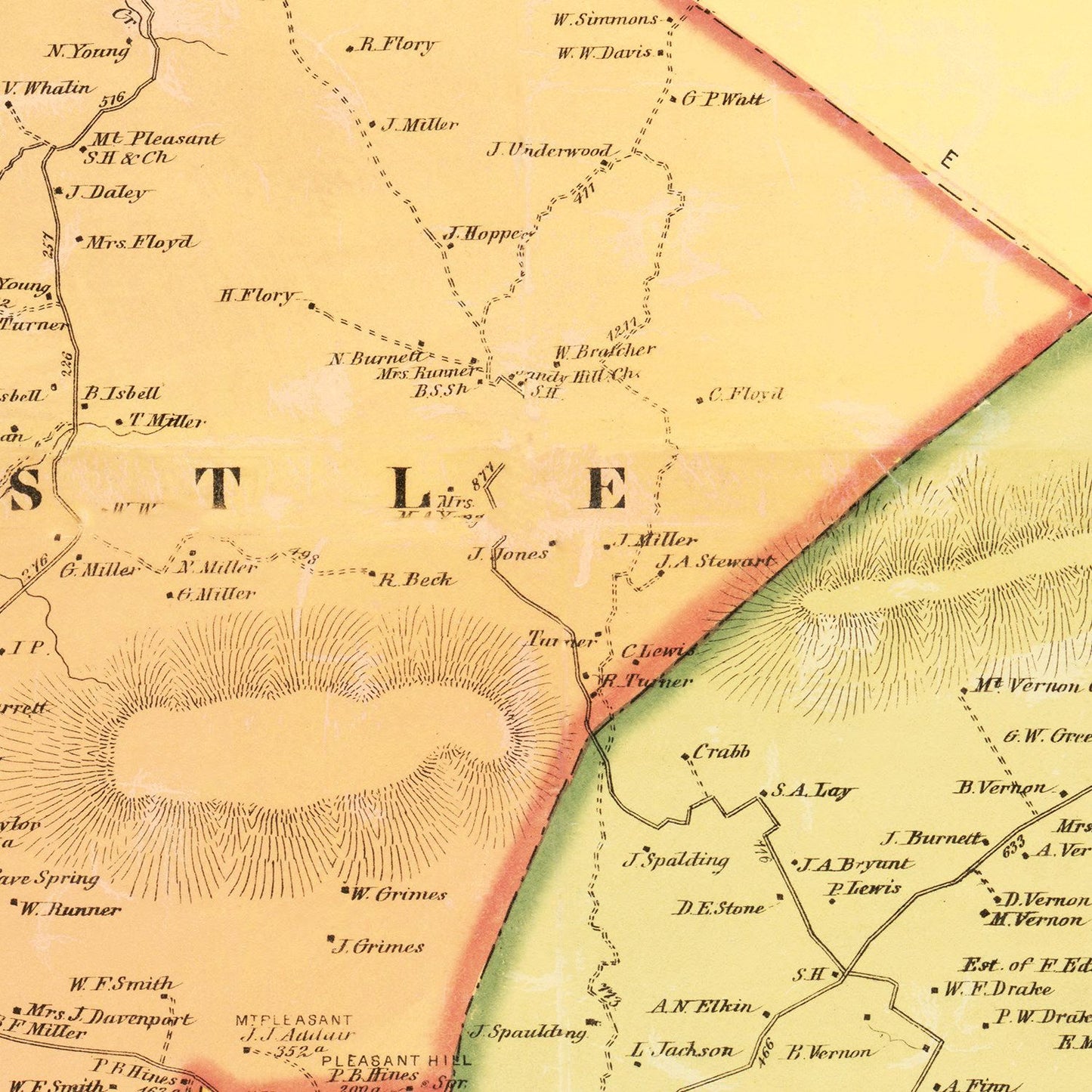 Vintage Map of Warren County, Kentucky 1877