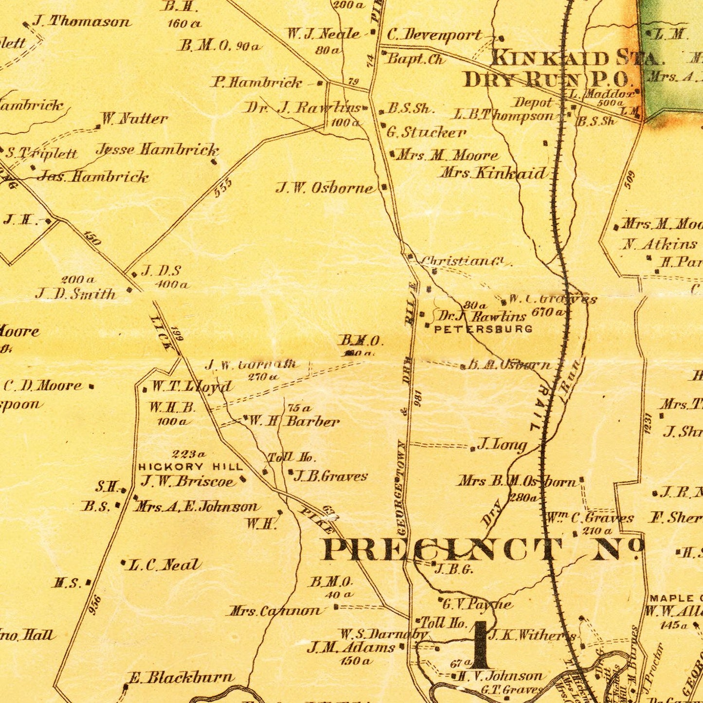 Vintage Map of Scott County, Kentucky 1879