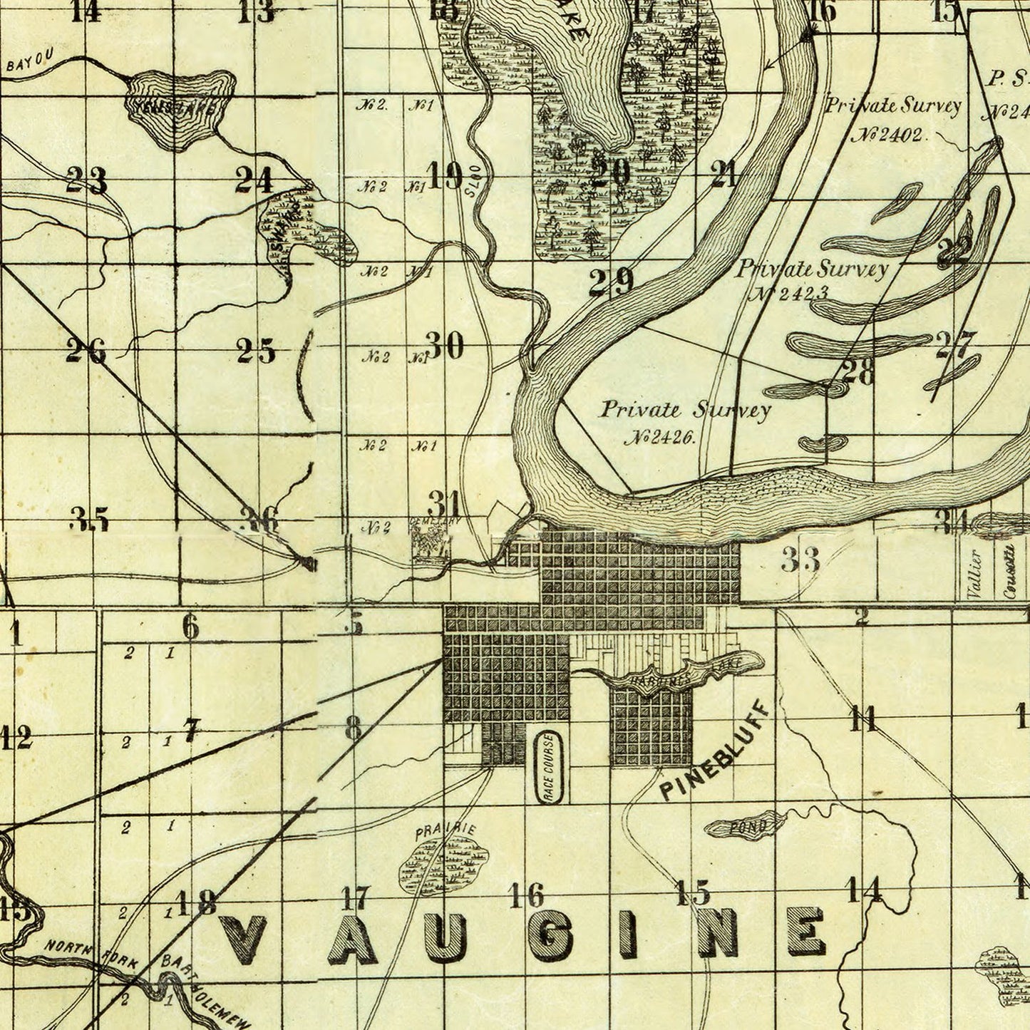 Vintage Map of Jefferson County, Arkansas 1872