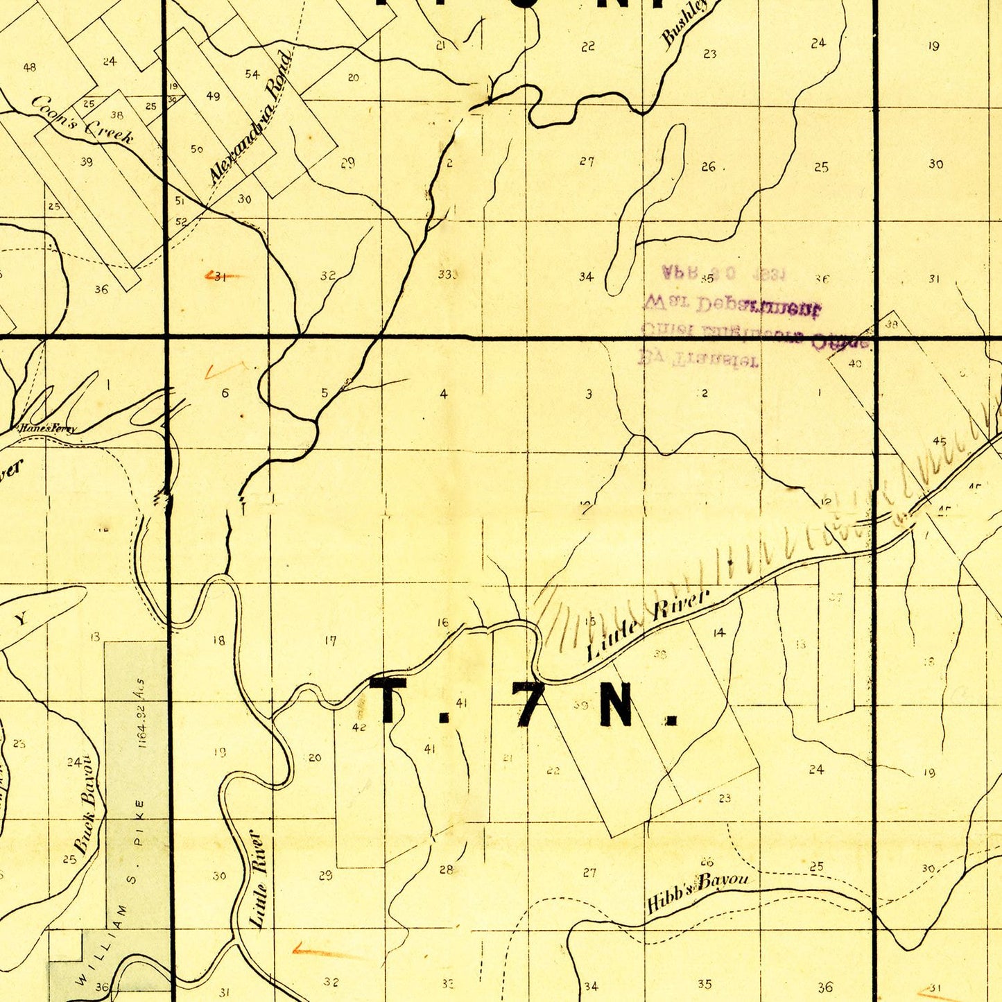 Vintage Map of Catahoula Parish, Louisiana 1860