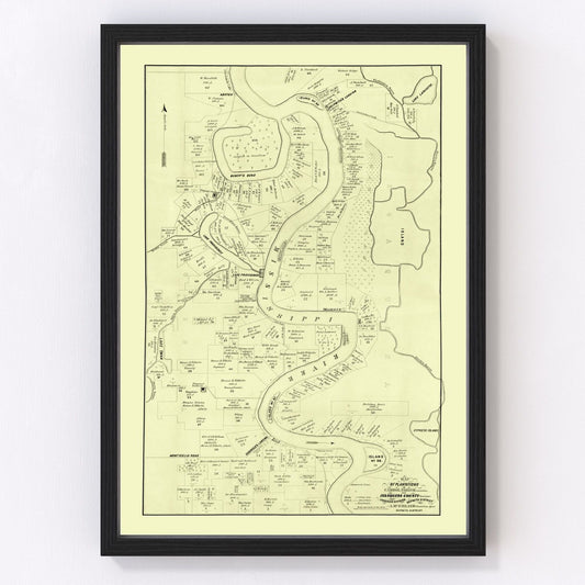 Vintage Map of Carroll Parish, Louisiana 1860