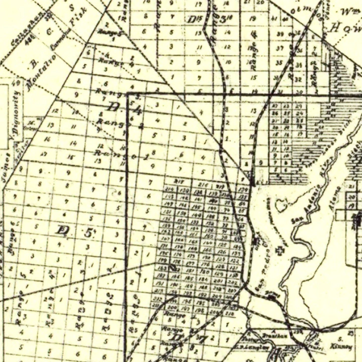 Vintage Map of Bexar County, Texas 1887