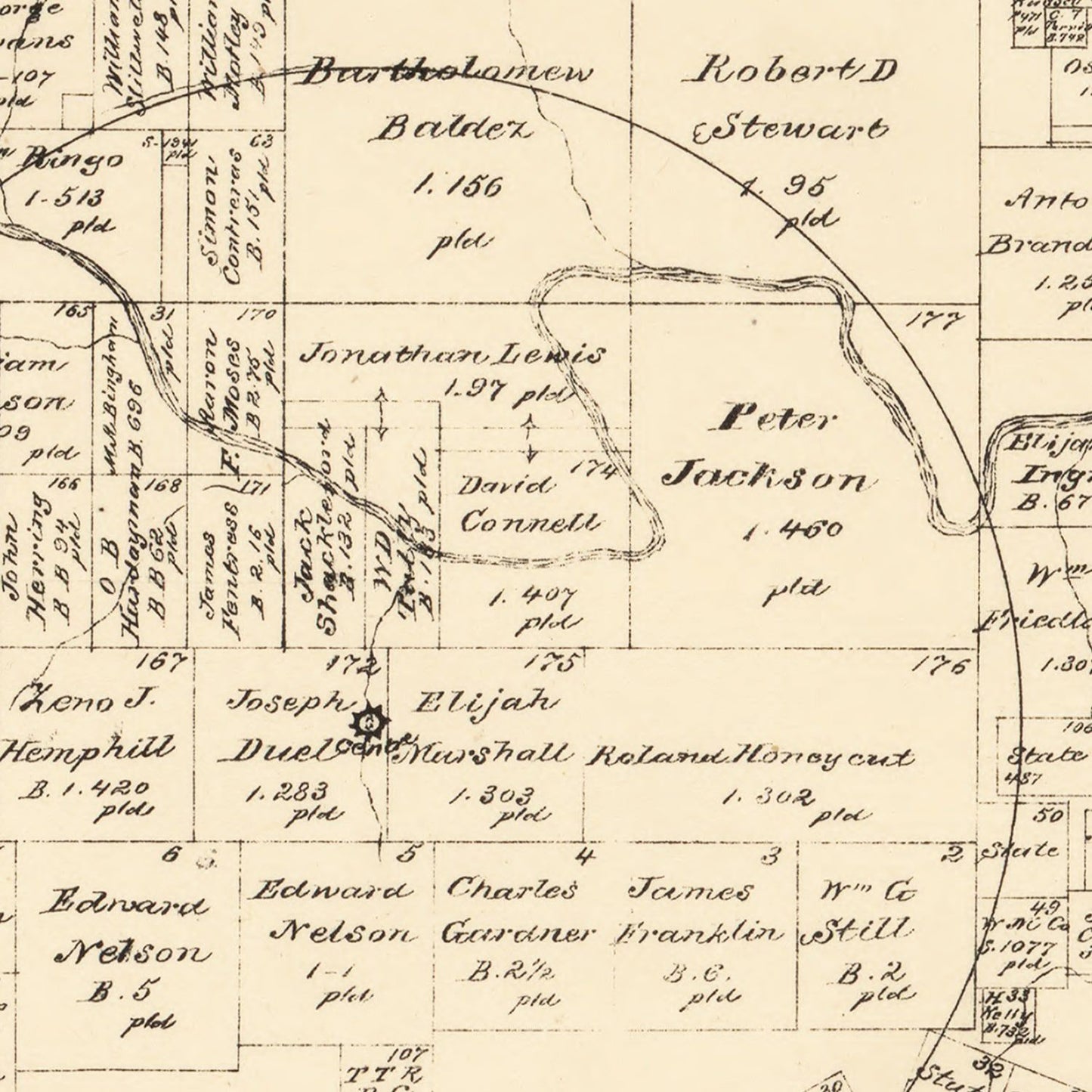 Vintage Map of Blanco County, Texas 1879
